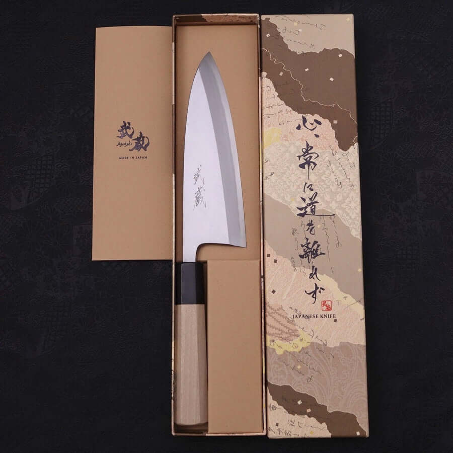 Musashi Blue Steel #2 Kasumi Buffalo Single Bevel Deba Knife 16.5cm