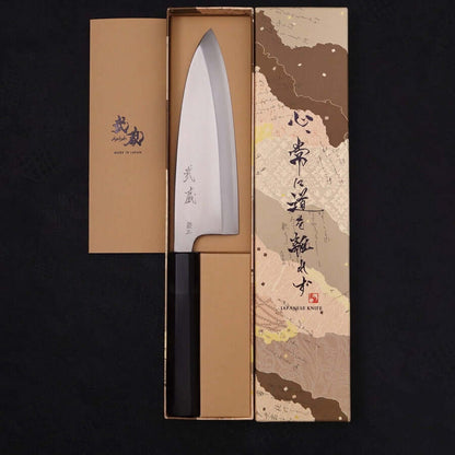 Musashi Silver Steel #3 Kasumi Buffalo Deba Knife 18cm