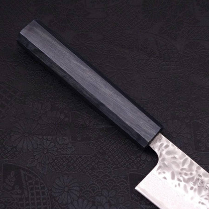 Musashi AUS-10 Hammered Yaki Urushi Dark Blue Chef Knife 21cm