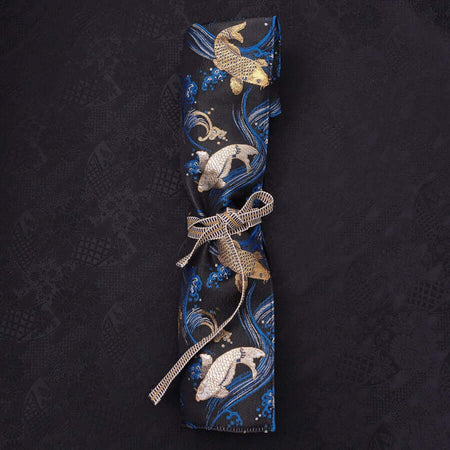 Musashi Knife Roll Koi 1 Pocket Handmade Blue