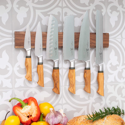 Ryda Knives Walnut Wood Magnetic Knife Rack 40cm