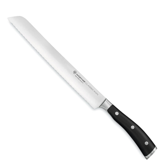 Wusthof Classic Ikon Black Double Serrated Bread Knife 23cm