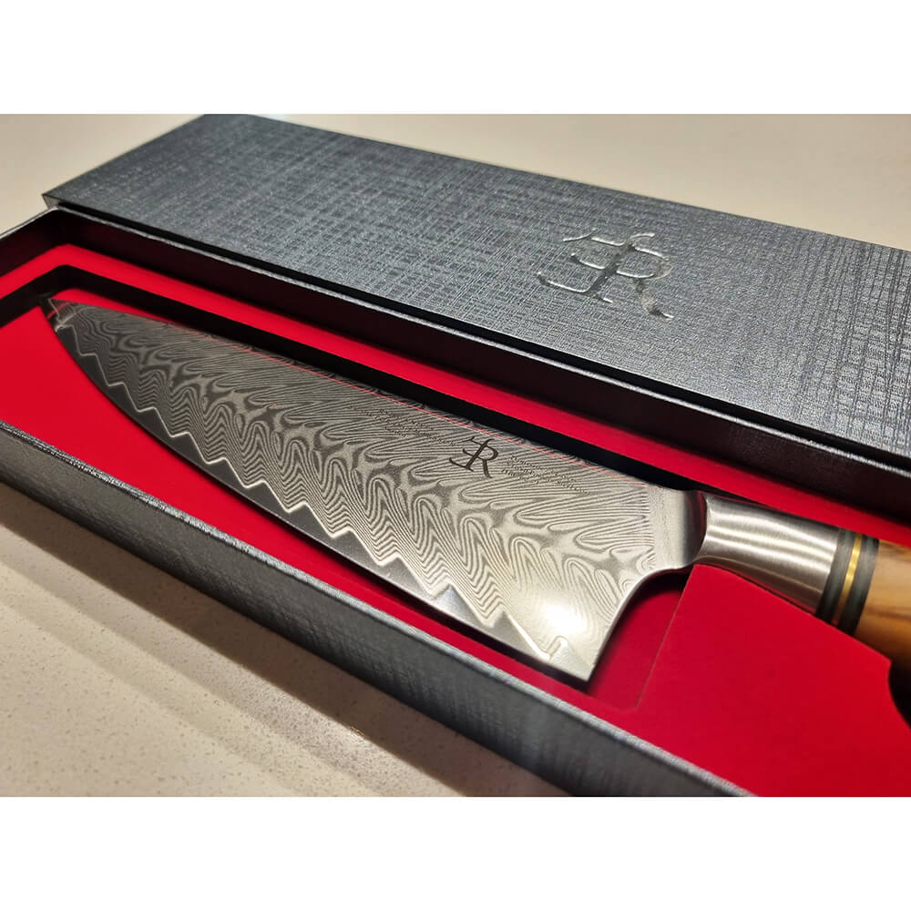 Chef Knife Ryda Knives ST650 Damascus 8 Inch Chef Knife 