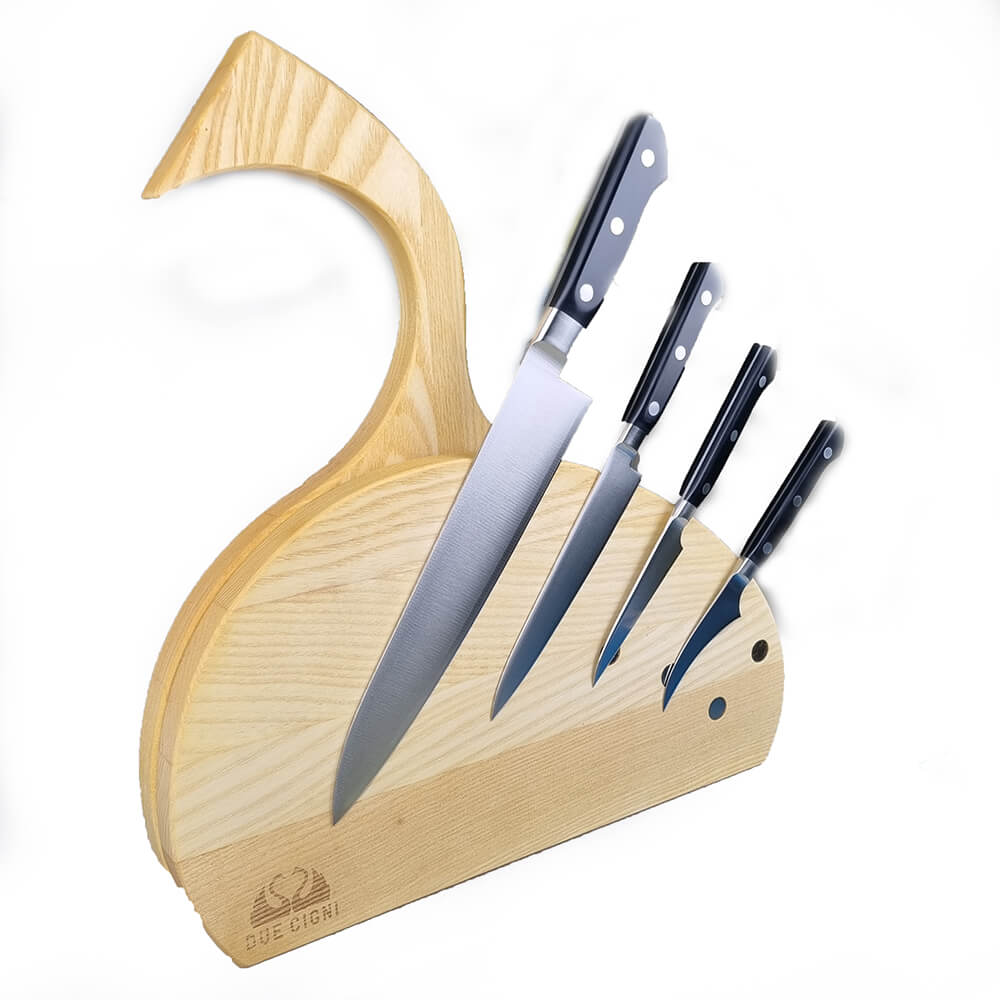 Due Cigni Ash Wood Swan Magnetic Knife Holder