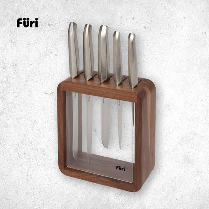 Furi Pro Black Walnut Vault Knife 6 Pc Set