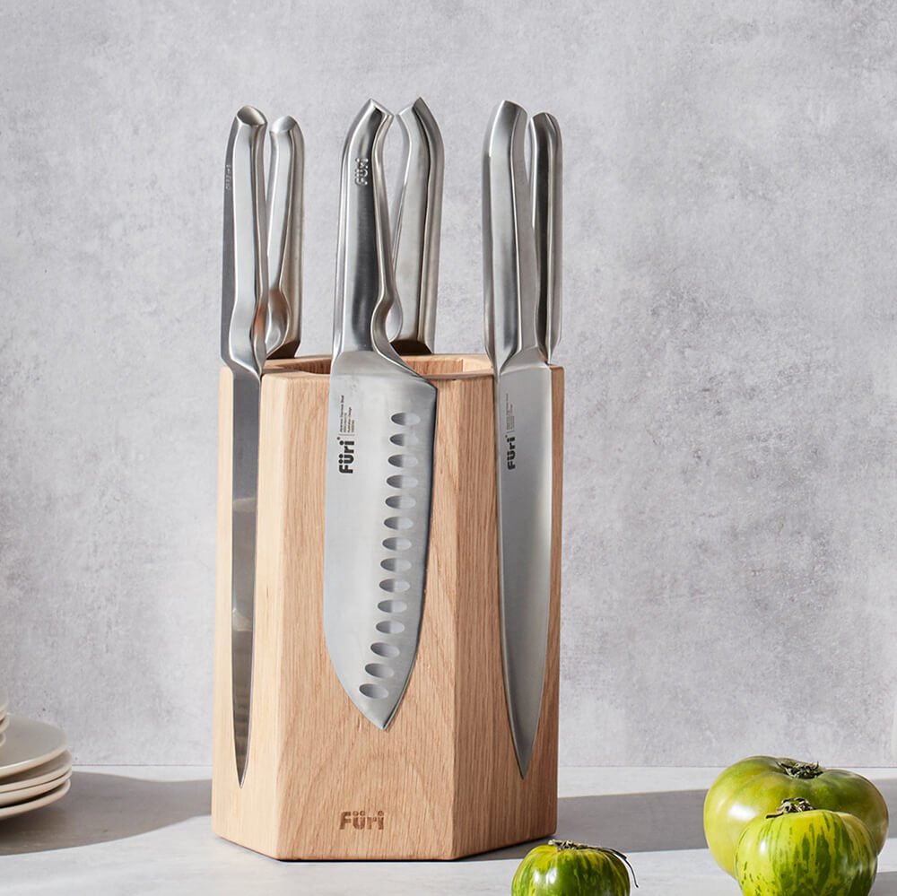 Furi Pro Magnetic Hexagonal Knife Block Set 7 Piece